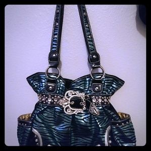 Blue zebra purse